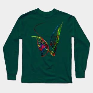 Line Drawing - Floating Butterfly Long Sleeve T-Shirt